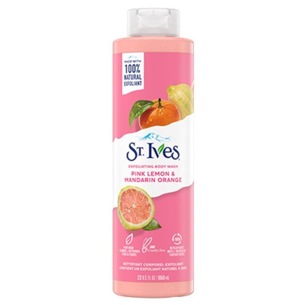 st ives exfoliating body wash pink lemon mandarin orange 650ml